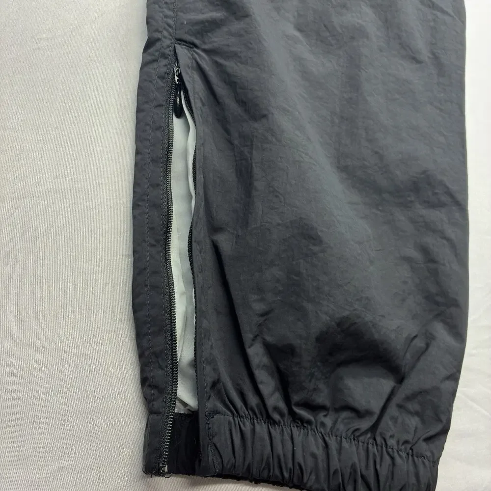 Vintage Adidas Track Pants Men’s M Black Nylon Lined Zip Ankle Windbreaker